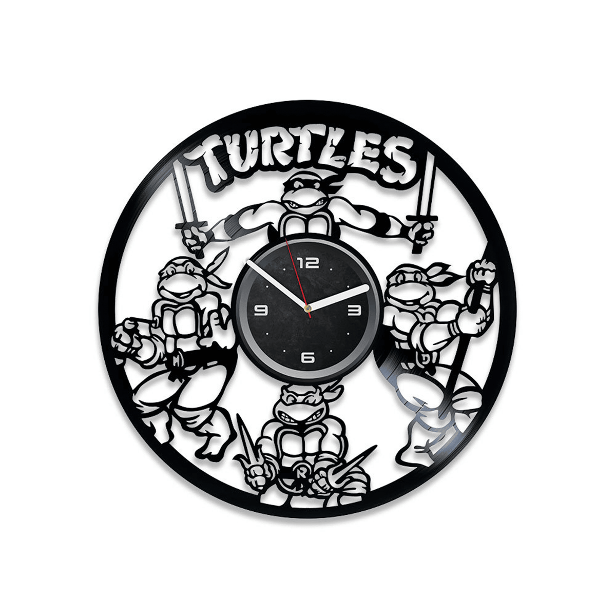 Cartoon Characters Vinyl Record Silent Wall Clock Cartoon Decor For Playroom Kids Wall Art Baby Shower Gift Ideas