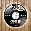 Ohio Vinyl Record Wall Clock States Art Unusual Wall Decor For Bedroom Housewarming Gift For Couple Patriotic Decor