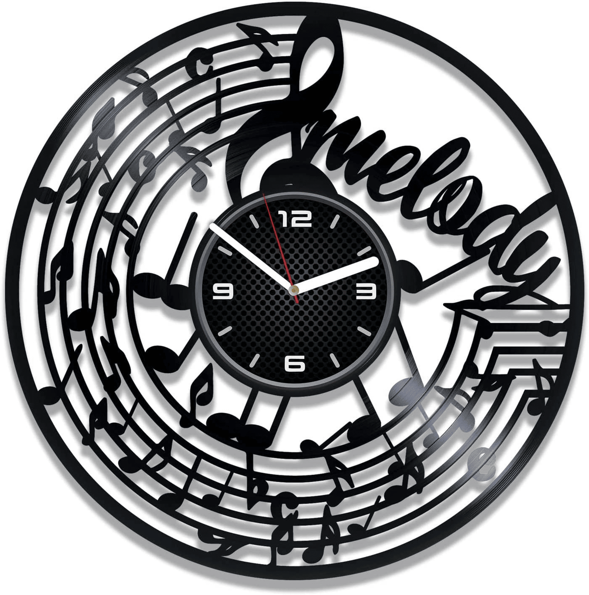 Music Melody Vinyl Record Clock Music Notes Art Vintage Wall Decor For Musician Christmas Gift For Teacher