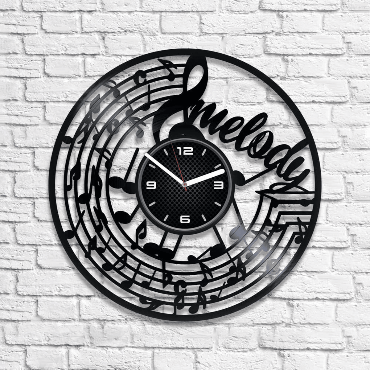 Music Melody Vinyl Record Clock Music Notes Art Vintage Wall Decor For Musician Christmas Gift For Teacher