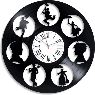 Mary Poppins Vinyl Record Large Wall Clock Mary Poppins Art Unique Artwork For Womens Room Laser Cut Wall Decor First Home Gift Ideas