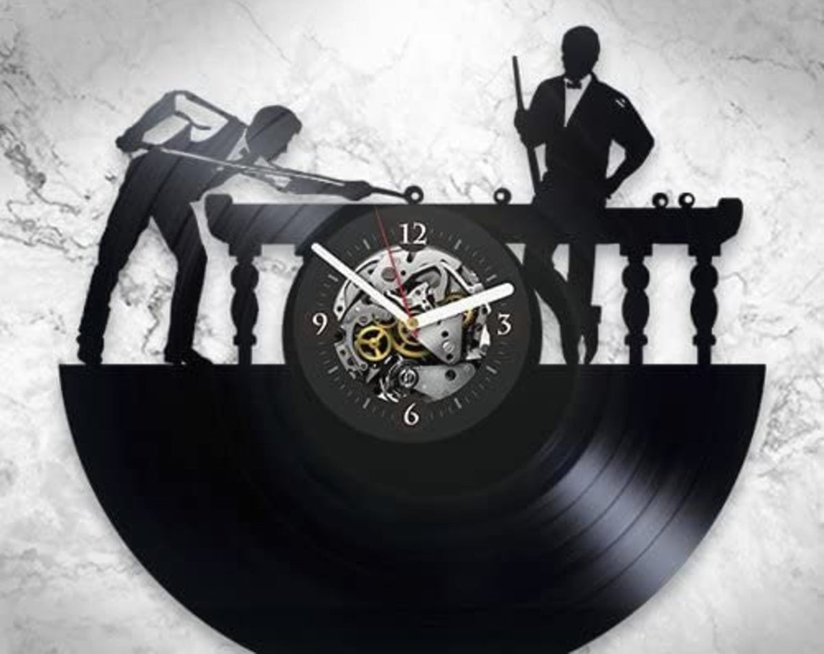 Billiards Vinyl Record Wall Clock Sports Room Decor Birthday Gift For Husband Creative Decor For Mens Room Gift For Him