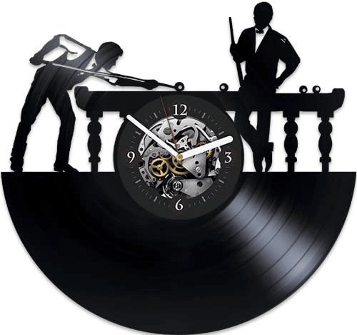 Billiards Vinyl Record Wall Clock Sports Room Decor Birthday Gift For Husband Creative Decor For Mens Room Gift For Him