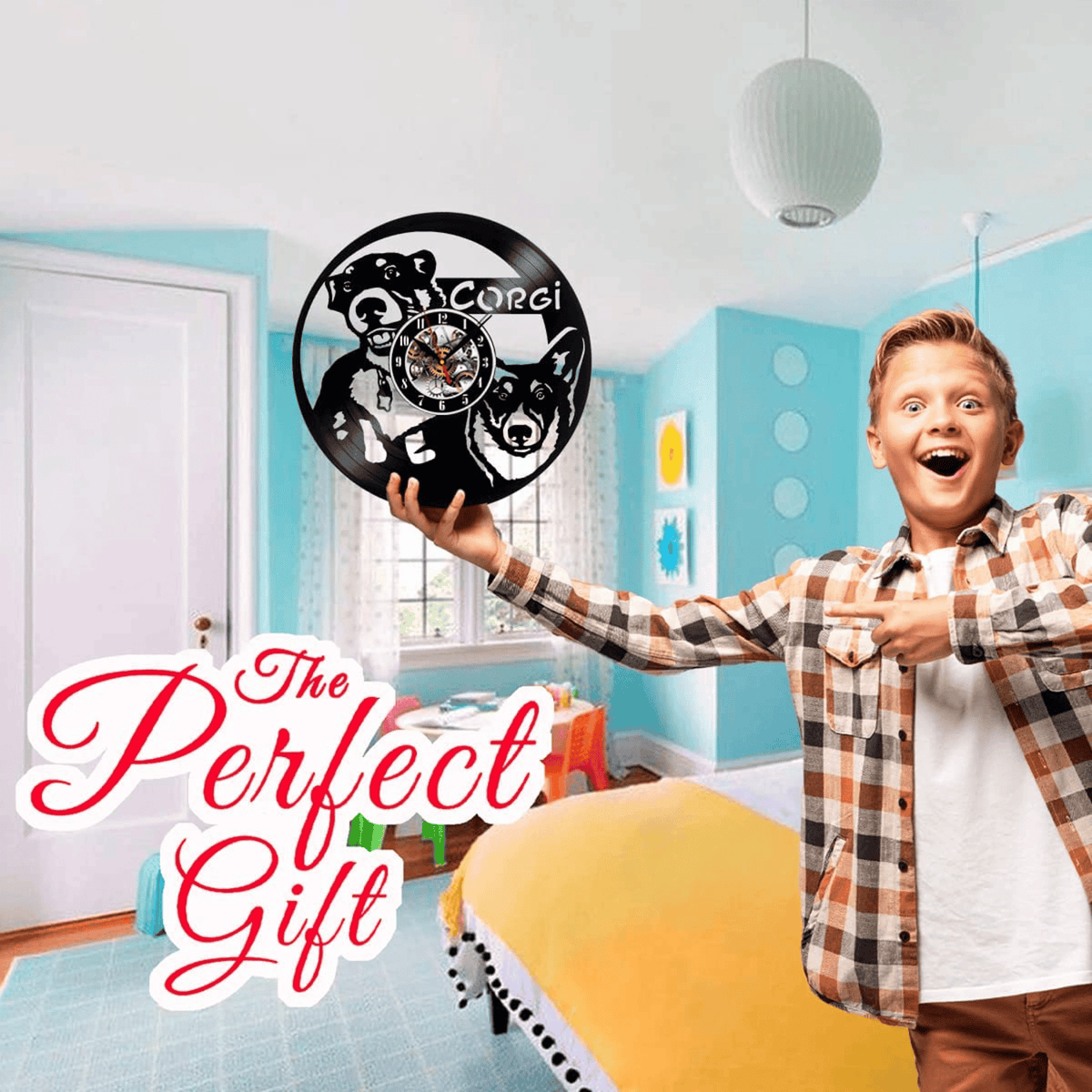Dog Welsh Corgi Vinyl Record Wall Clock Gifts For Him Her Kids Decor For Home Bedroom Bathroom Kitchen Art Surprise Ideas Friends
