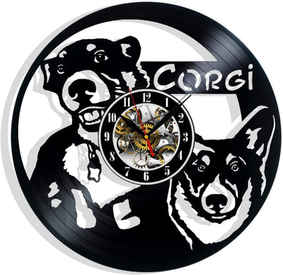 Dog Welsh Corgi Vinyl Record Wall Clock Gifts For Him Her Kids Decor For Home Bedroom Bathroom Kitchen Art Surprise Ideas Friends