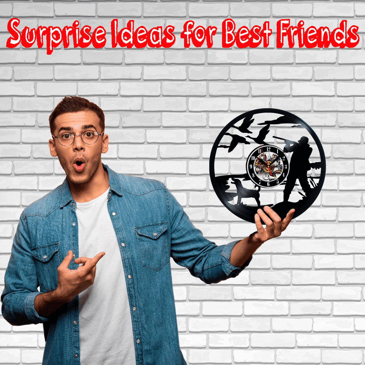 Hunting Hunter Vinyl Record Wall Clock Gifts For Him Her Kids Decor For Home Bedroom Bathroom Kitchen Surprise Ideas For Best Friends