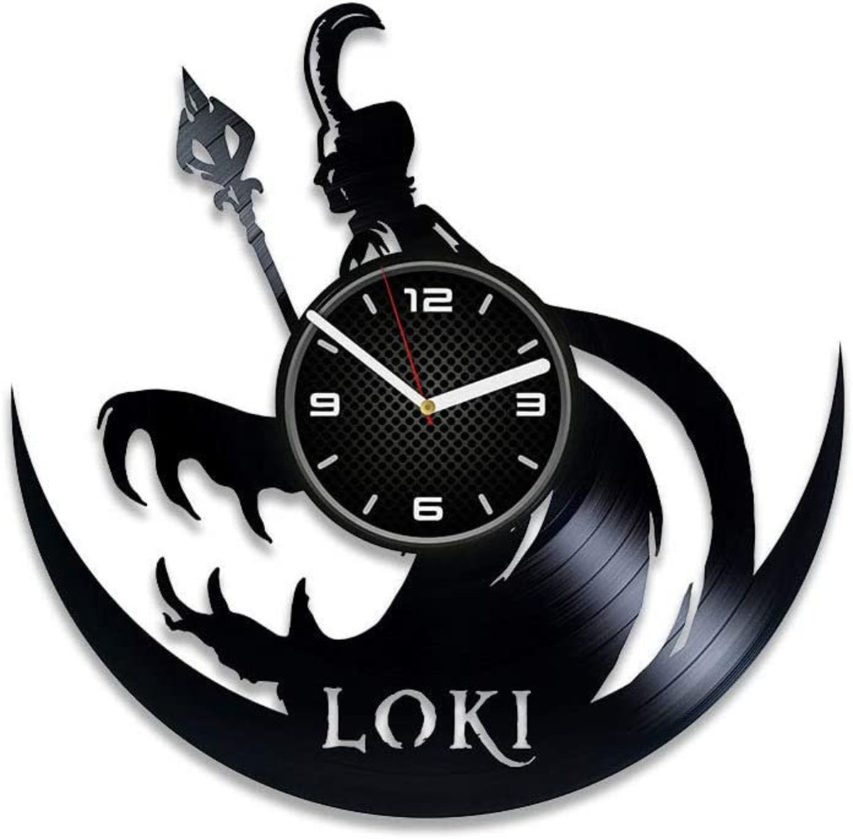 Famous Comic Character Vinyl Record Large Wall Clock Lokis Room Decor Creative Art For Bedroom Superhero Artwork Christmas Gift For Wife