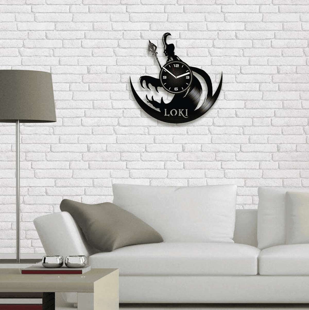 Famous Comic Character Vinyl Record Large Wall Clock Lokis Room Decor Creative Art For Bedroom Superhero Artwork Christmas Gift For Wife