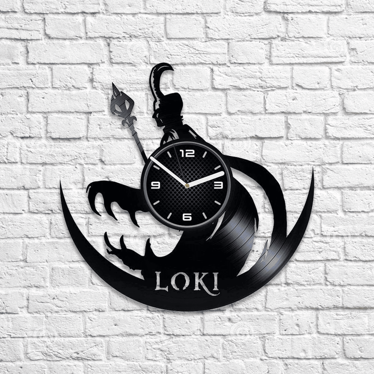 Famous Comic Character Vinyl Record Large Wall Clock Lokis Room Decor Creative Art For Bedroom Superhero Artwork Christmas Gift For Wife