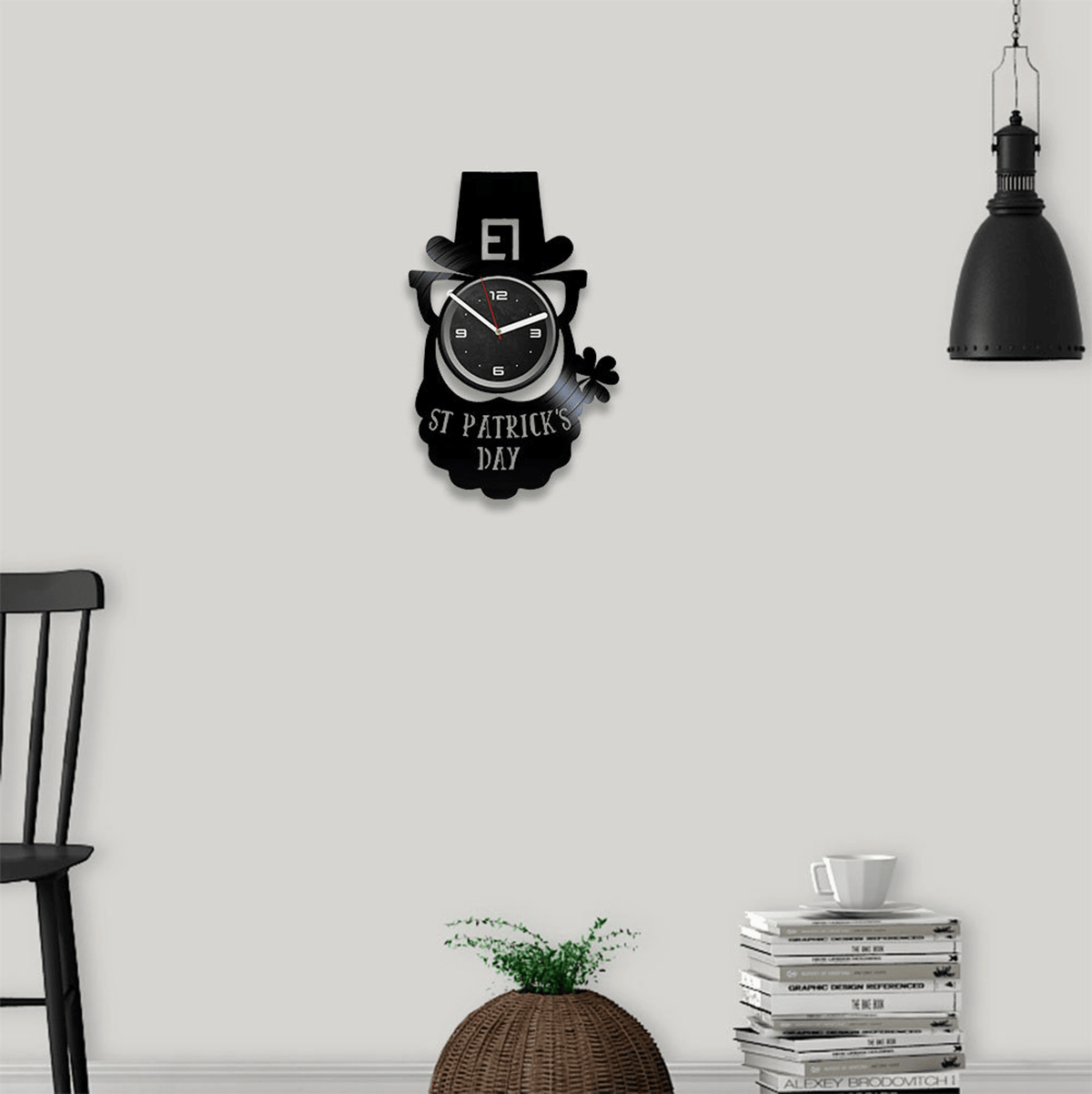 Patrick Day Vinyl Record Handmade Wall Clock Bar Owner Gifts Unique Decor For Man House Patrick Day Wall Art Original Gift Ideas For Dad