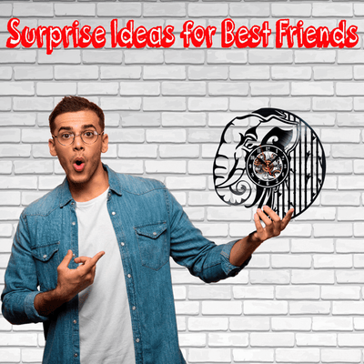 Elephant Vinyl Record Wall Clock Gifts For Him Her Kids Decor For Home Bedroom Bathroom Kitchen Art Surprise Ideas For Best Friends