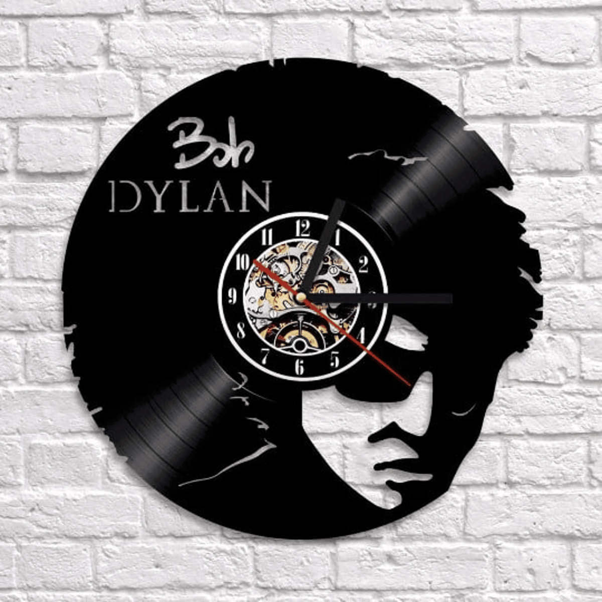 Bob Dylan Vinyl Record Silent Wall Clock Bob Dylan Decor Art For Music Room Gift For Music Teacher Anniversary Gift For Coworker