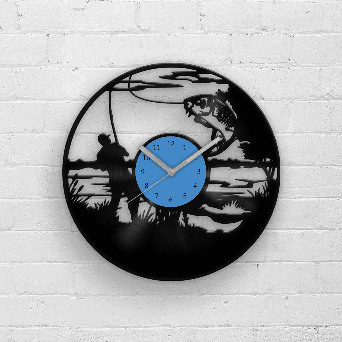 FISHING - Vinyl Clock, Best Gifts for Men, Man Cave Sign, Wall Hanging for Him, Best Birthday Presents for Dad, Fisherman Decor, Wall Art