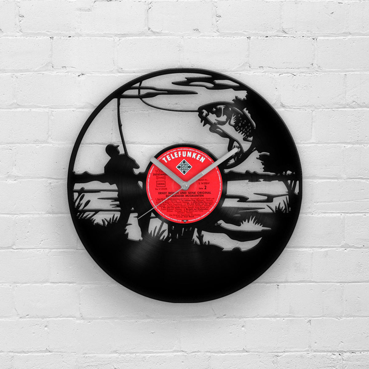 FISHING - Vinyl Clock, Best Gifts for Men, Man Cave Sign, Wall Hanging for Him, Best Birthday Presents for Dad, Fisherman Decor, Wall Art