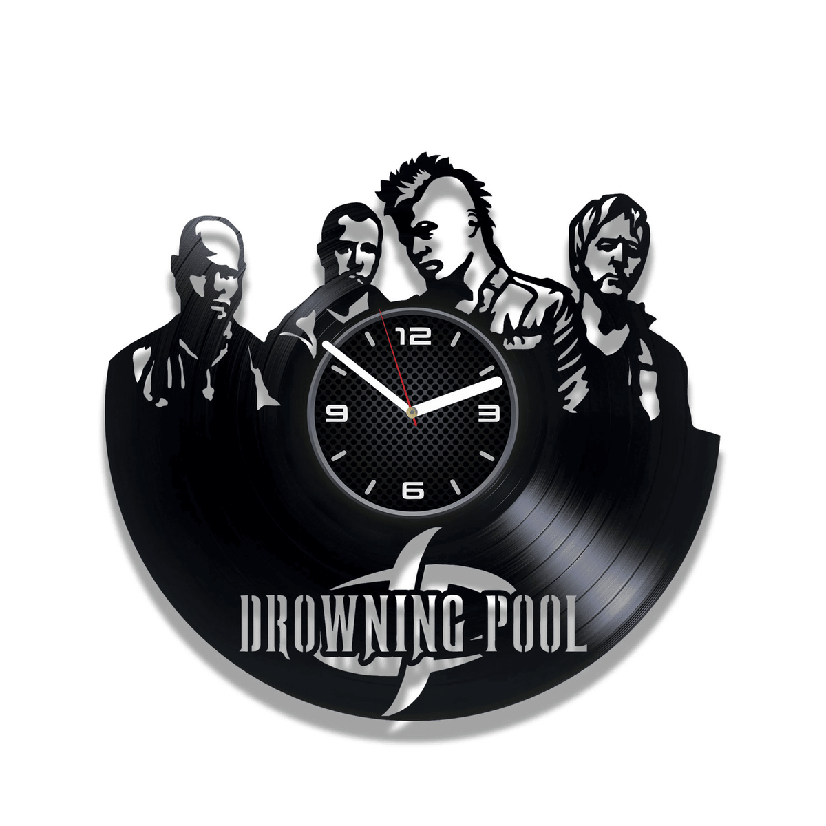 Drowning Pool Vinyl Record Wall Clock, Music Gift Ideas, Contemporary Decor For Office, Birthday Gifts, Bodies, Tear Away, Step Up, Sinner