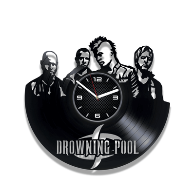 Drowning Pool Vinyl Record Wall Clock, Music Gift Ideas, Contemporary Decor For Office, Birthday Gifts, Bodies, Tear Away, Step Up, Sinner