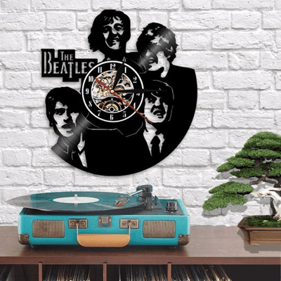 Rock Band Vinyl Record Wall Clock UK Music Band Wall Decor Wall Art For Living Room Large Rock Music Gifts For Him Housewarming Gift For Couple