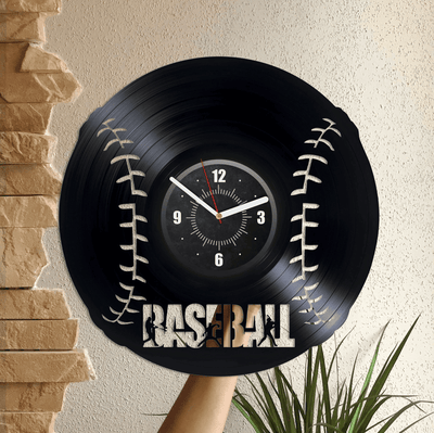 Baseball Vinyl Record Black Wall Clock Baseball Player Gifts Unique Wall Decor For Bedroom Sports Team Art New Home Gift For Family