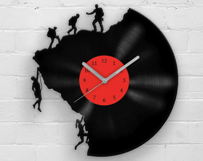 Climbing Men Wall Decor, Vinyl Clock Climbers, Trailblazer Art, Innovative Travel Gift Idea, Outdoor Sports, Unique Father's Day Gifts
