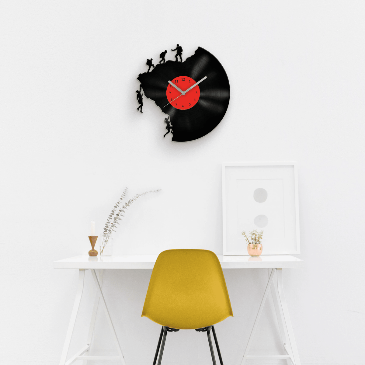 Climbing Men Wall Decor, Vinyl Clock Climbers, Trailblazer Art, Innovative Travel Gift Idea, Outdoor Sports, Unique Father's Day Gifts