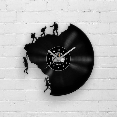 Climbing Men Wall Decor, Vinyl Clock Climbers, Trailblazer Art, Innovative Travel Gift Idea, Outdoor Sports, Unique Father's Day Gifts