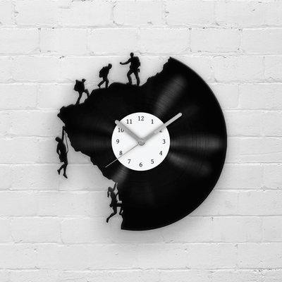Climbing Men Wall Decor, Vinyl Clock Climbers, Trailblazer Art, Innovative Travel Gift Idea, Outdoor Sports, Unique Father's Day Gifts