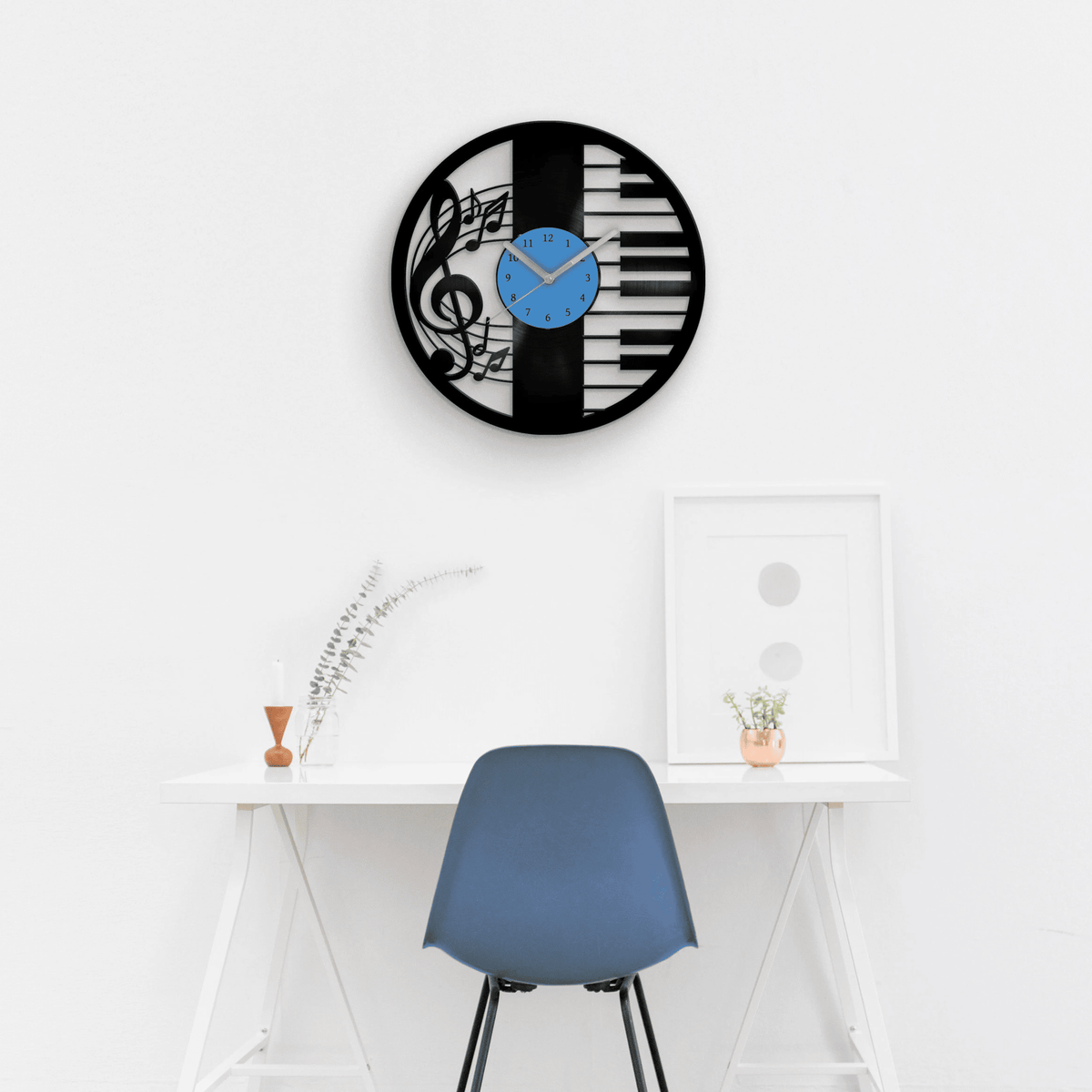 Piano Music Wall Art, Vinyl Clock, Old Record Decor, Best Birthday Gifts, Music Lover Gift, Stylish Decoration for Father, Jazz Style Clocks