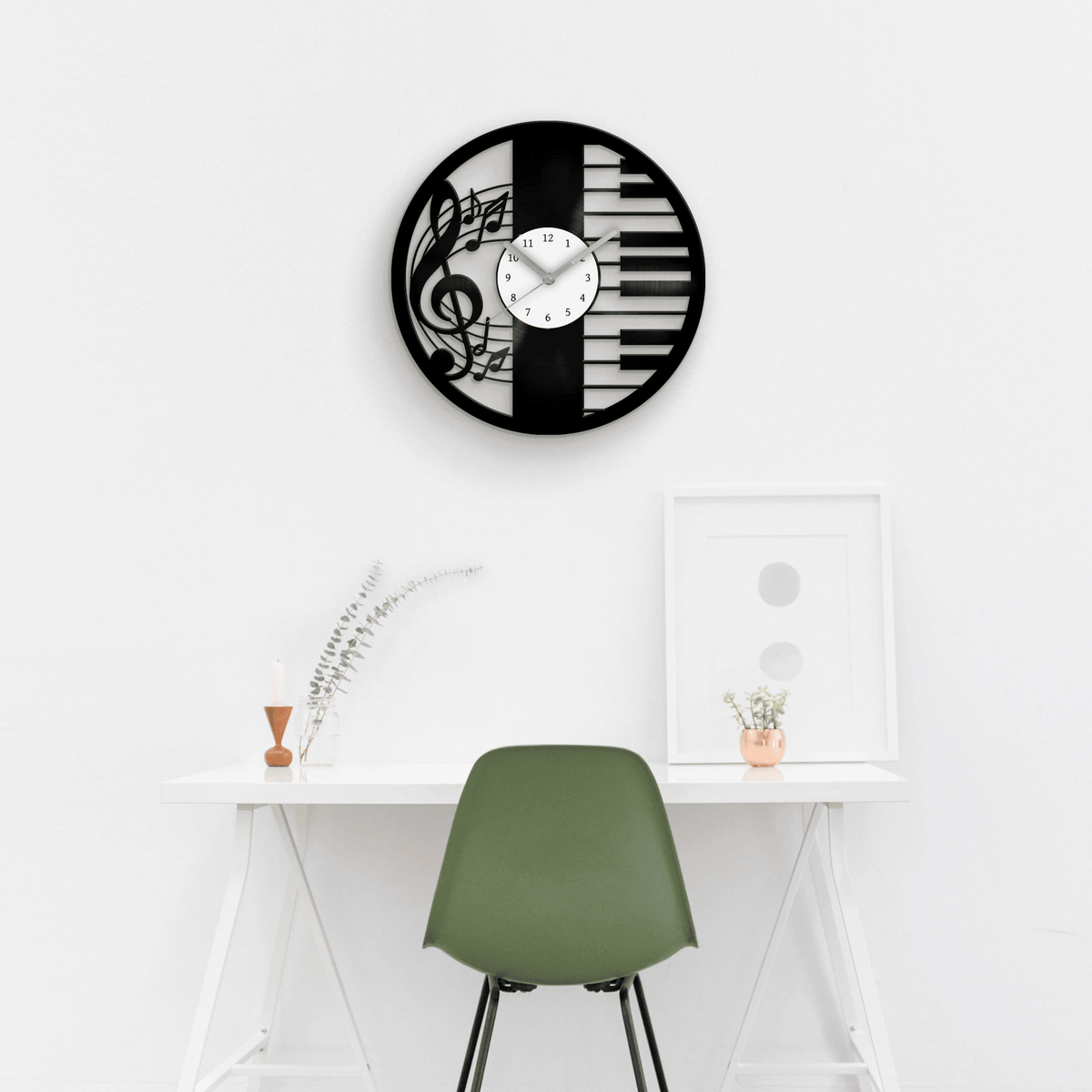 Piano Music Wall Art, Vinyl Clock, Old Record Decor, Best Birthday Gifts, Music Lover Gift, Stylish Decoration for Father, Jazz Style Clocks