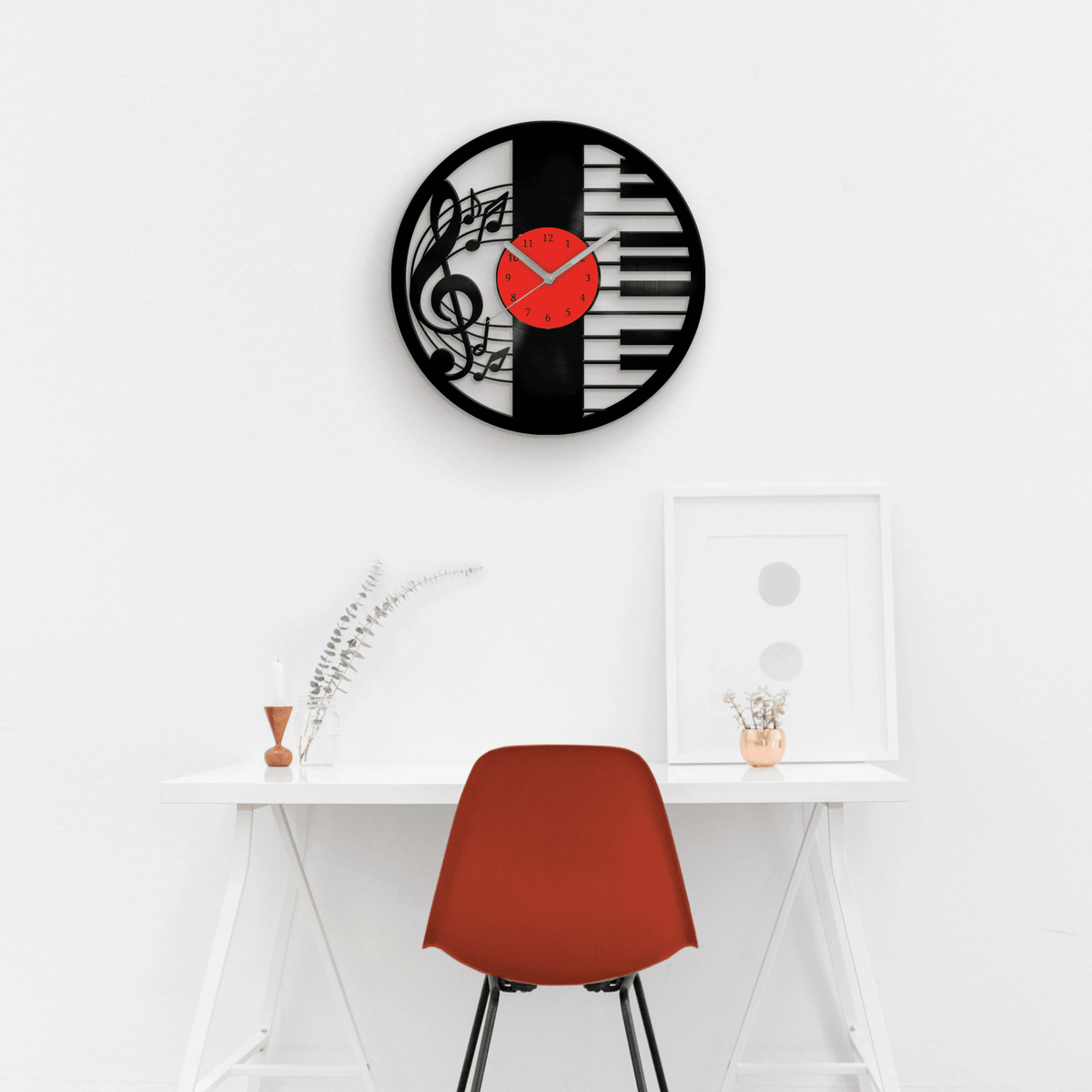 Piano Music Wall Art, Vinyl Clock, Old Record Decor, Best Birthday Gifts, Music Lover Gift, Stylish Decoration for Father, Jazz Style Clocks
