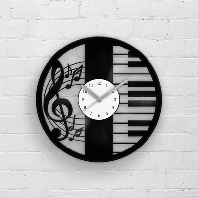 Piano Music Wall Art, Vinyl Clock, Old Record Decor, Best Birthday Gifts, Music Lover Gift, Stylish Decoration for Father, Jazz Style Clocks