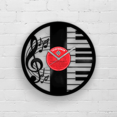 Piano Music Wall Art, Vinyl Clock, Old Record Decor, Best Birthday Gifts, Music Lover Gift, Stylish Decoration for Father, Jazz Style Clocks