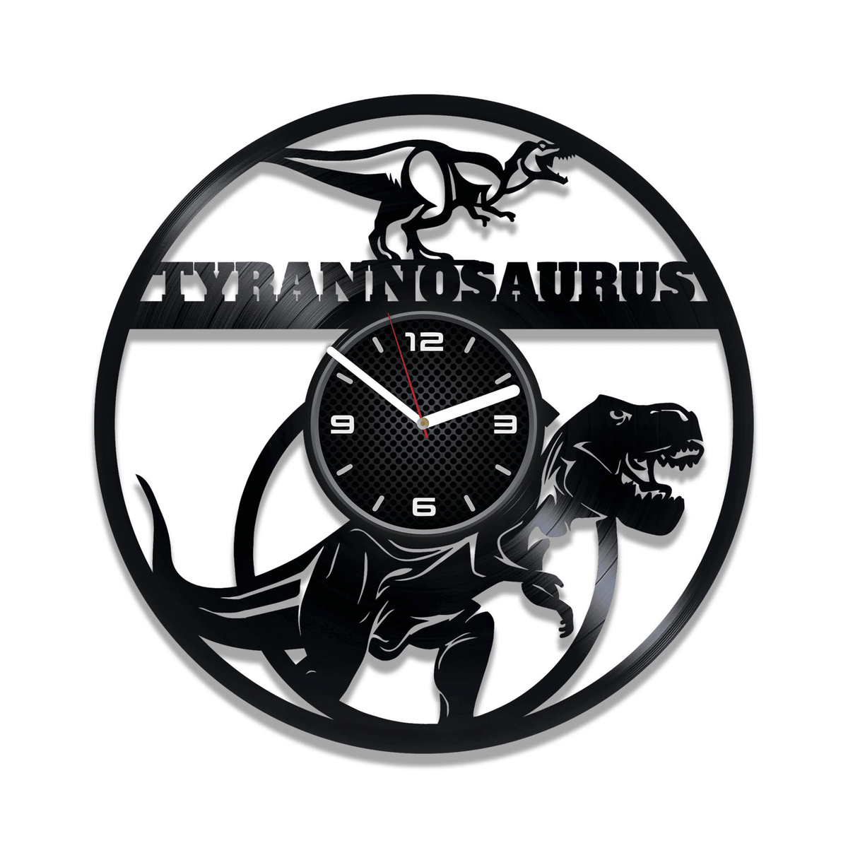 Tyrannosaurus Vinyl Record Black Clock Tyrannosaurus Gift Dinosaur Art For Nursery Funny T-Rex Wall Decor Birthday Gift For Kids