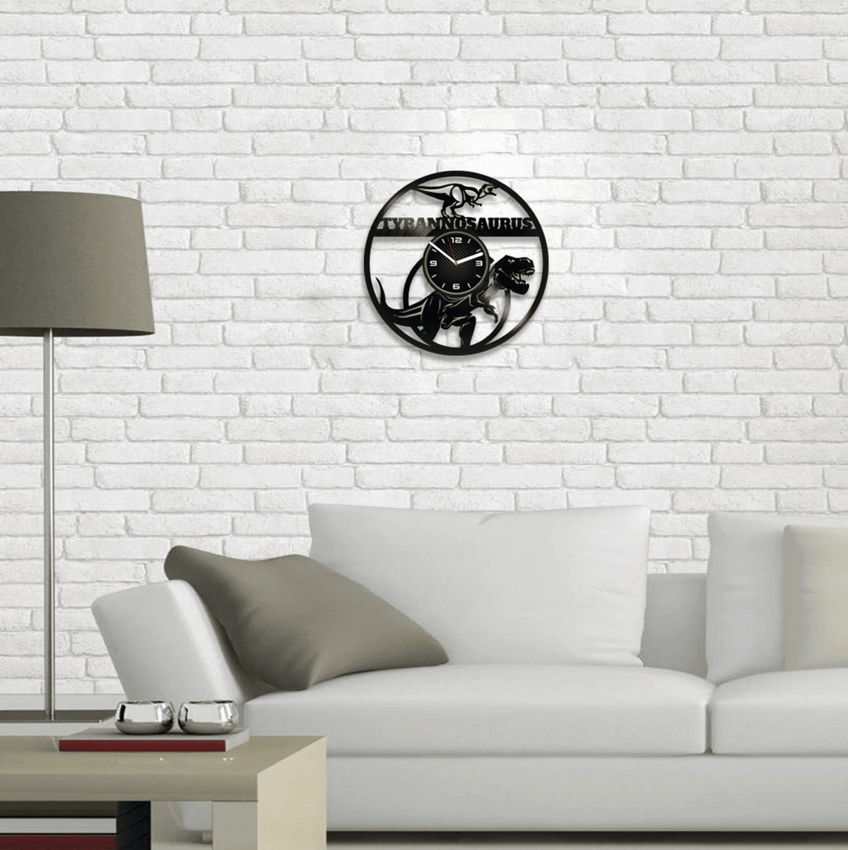 Tyrannosaurus Vinyl Record Black Clock Tyrannosaurus Gift Dinosaur Art For Nursery Funny T-Rex Wall Decor Birthday Gift For Kids