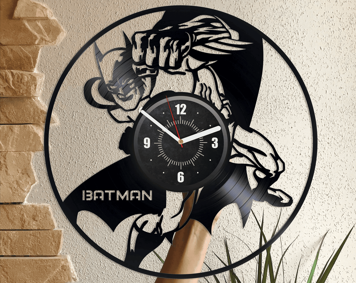 DC Superhero Vinyl Record Silent Clock Comics Hero Original Decor For Boy Room Dark Knight Comics Books Wall Art New Home Gift For Him