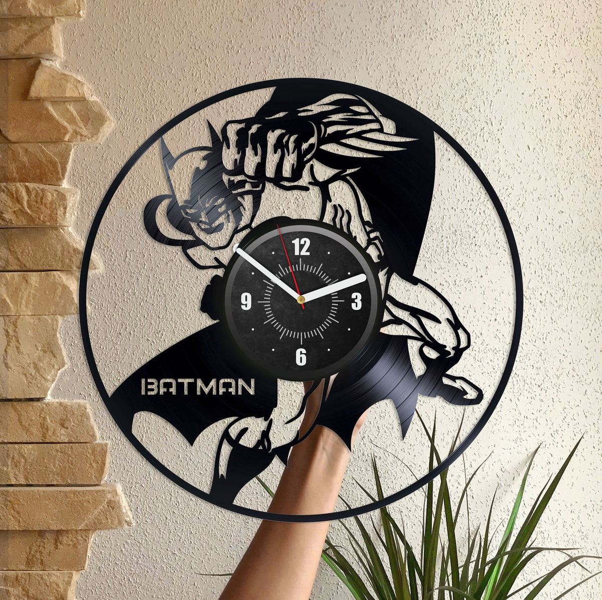 DC Superhero Vinyl Record Silent Clock Comics Hero Original Decor For Boy Room Dark Knight Comics Books Wall Art New Home Gift For Him