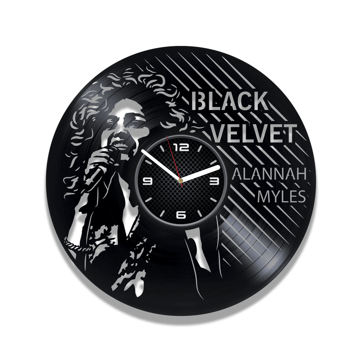 Alannah Myles Vinyl Record Clock, Music Lover Gift, Unique Decor For Apartment, Anniversary Gift For Wife, Black Velvet, Lover of Mine