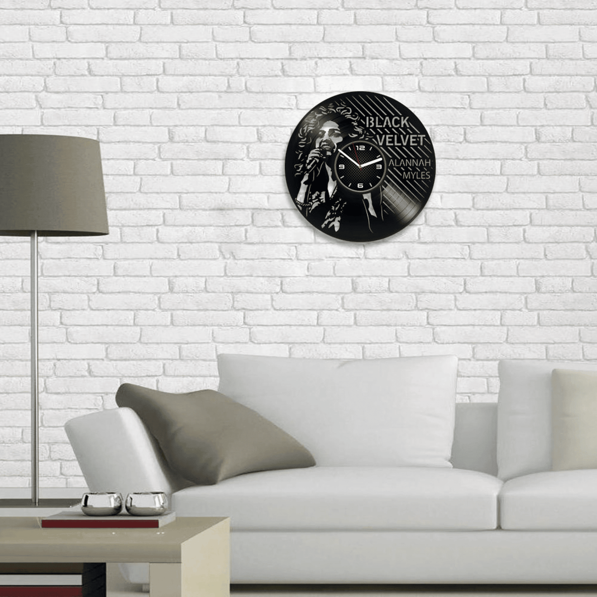 Alannah Myles Vinyl Record Clock, Music Lover Gift, Unique Decor For Apartment, Anniversary Gift For Wife, Black Velvet, Lover of Mine