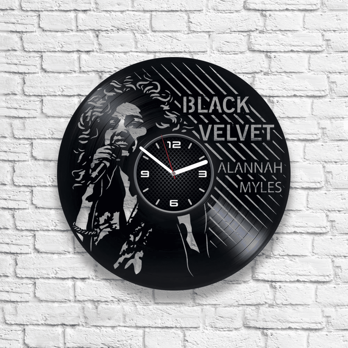 Alannah Myles Vinyl Record Clock, Music Lover Gift, Unique Decor For Apartment, Anniversary Gift For Wife, Black Velvet, Lover of Mine