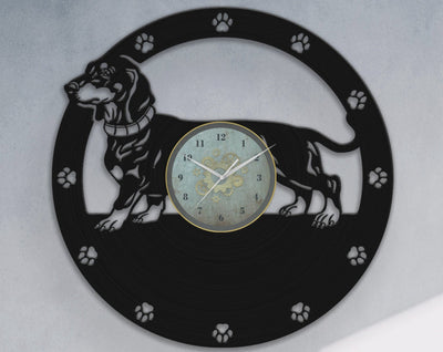 Dachshund Gifts, Dachshungs Art, Gift for Dog Lover, Pet Portrait, Vinyl Clock, Cute Artwork, Sausage Dogs, Home Decor Dogs, Gift for Her