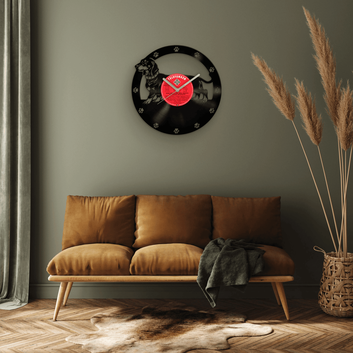 Dachshund Gifts, Dachshungs Art, Gift for Dog Lover, Pet Portrait, Vinyl Clock, Cute Artwork, Sausage Dogs, Home Decor Dogs, Gift for Her