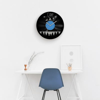 Camping Gift for Men - Vinyl Clock Camping, Adventurer Gifts, Wanderlust Gifts, Innovative Travel Gift Idea to Gift, Unique Adventure Gift