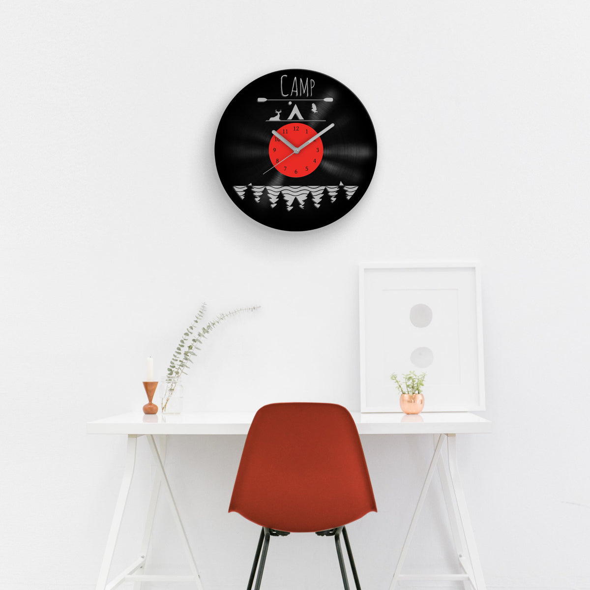 Camping Gift for Men - Vinyl Clock Camping, Adventurer Gifts, Wanderlust Gifts, Innovative Travel Gift Idea to Gift, Unique Adventure Gift
