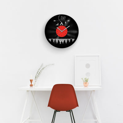 Camping Gift for Men - Vinyl Clock Camping, Adventurer Gifts, Wanderlust Gifts, Innovative Travel Gift Idea to Gift, Unique Adventure Gift