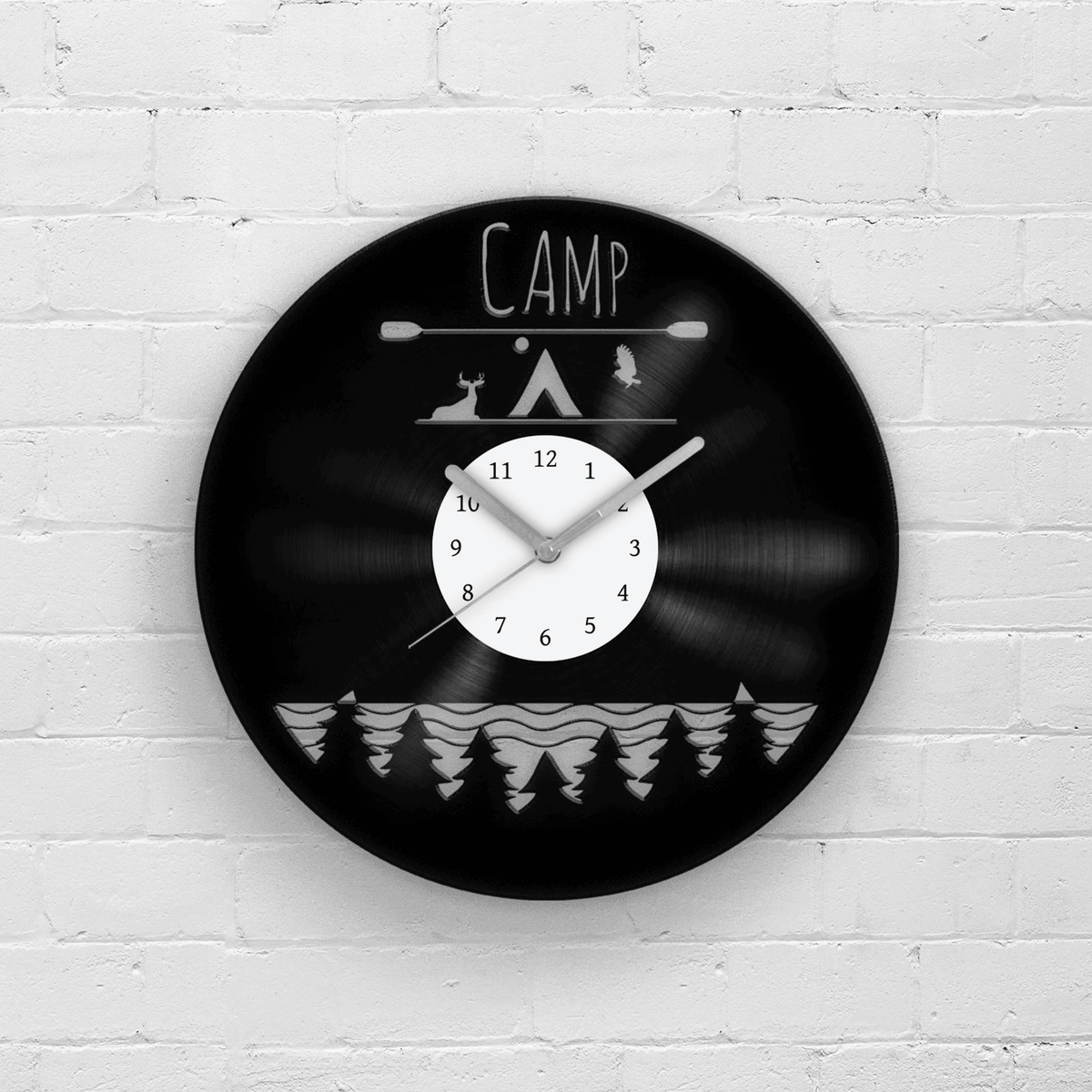 Camping Gift for Men - Vinyl Clock Camping, Adventurer Gifts, Wanderlust Gifts, Innovative Travel Gift Idea to Gift, Unique Adventure Gift