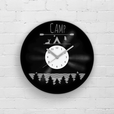 Camping Gift for Men - Vinyl Clock Camping, Adventurer Gifts, Wanderlust Gifts, Innovative Travel Gift Idea to Gift, Unique Adventure Gift