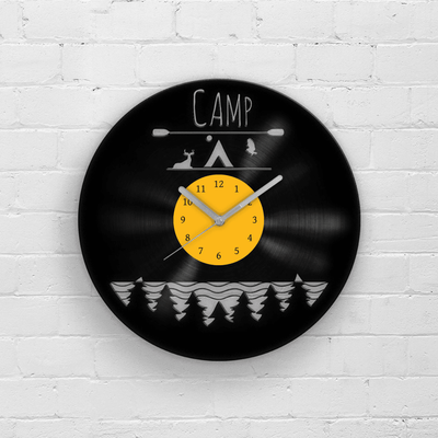 Camping Gift for Men - Vinyl Clock Camping, Adventurer Gifts, Wanderlust Gifts, Innovative Travel Gift Idea to Gift, Unique Adventure Gift