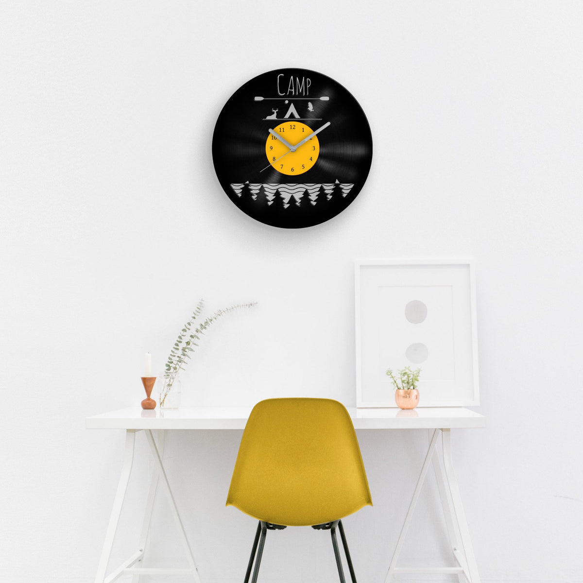 Camping Gift for Men - Vinyl Clock Camping, Adventurer Gifts, Wanderlust Gifts, Innovative Travel Gift Idea to Gift, Unique Adventure Gift