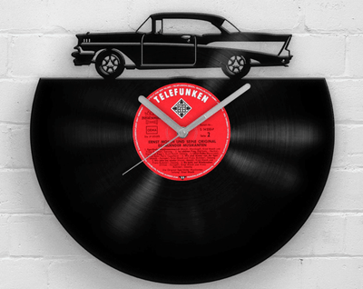 Father's Day Gift, Vinyl Clock, Classic Car Art, Retro Cars Decor, Garage Sign, Man Cave Decoration, Unique Present for Him, Old Automotive