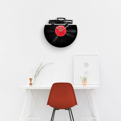 Father's Day Gift, Vinyl Clock, Classic Car Art, Retro Cars Decor, Garage Sign, Man Cave Decoration, Unique Present for Him, Old Automotive