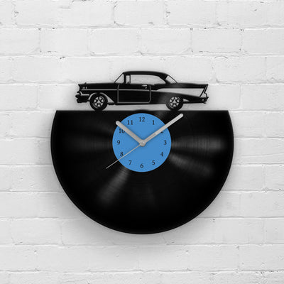 Father's Day Gift, Vinyl Clock, Classic Car Art, Retro Cars Decor, Garage Sign, Man Cave Decoration, Unique Present for Him, Old Automotive